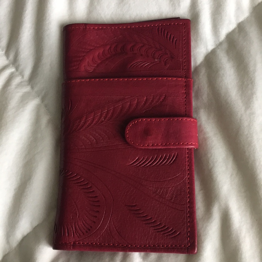 Handmade tooled leather wallet